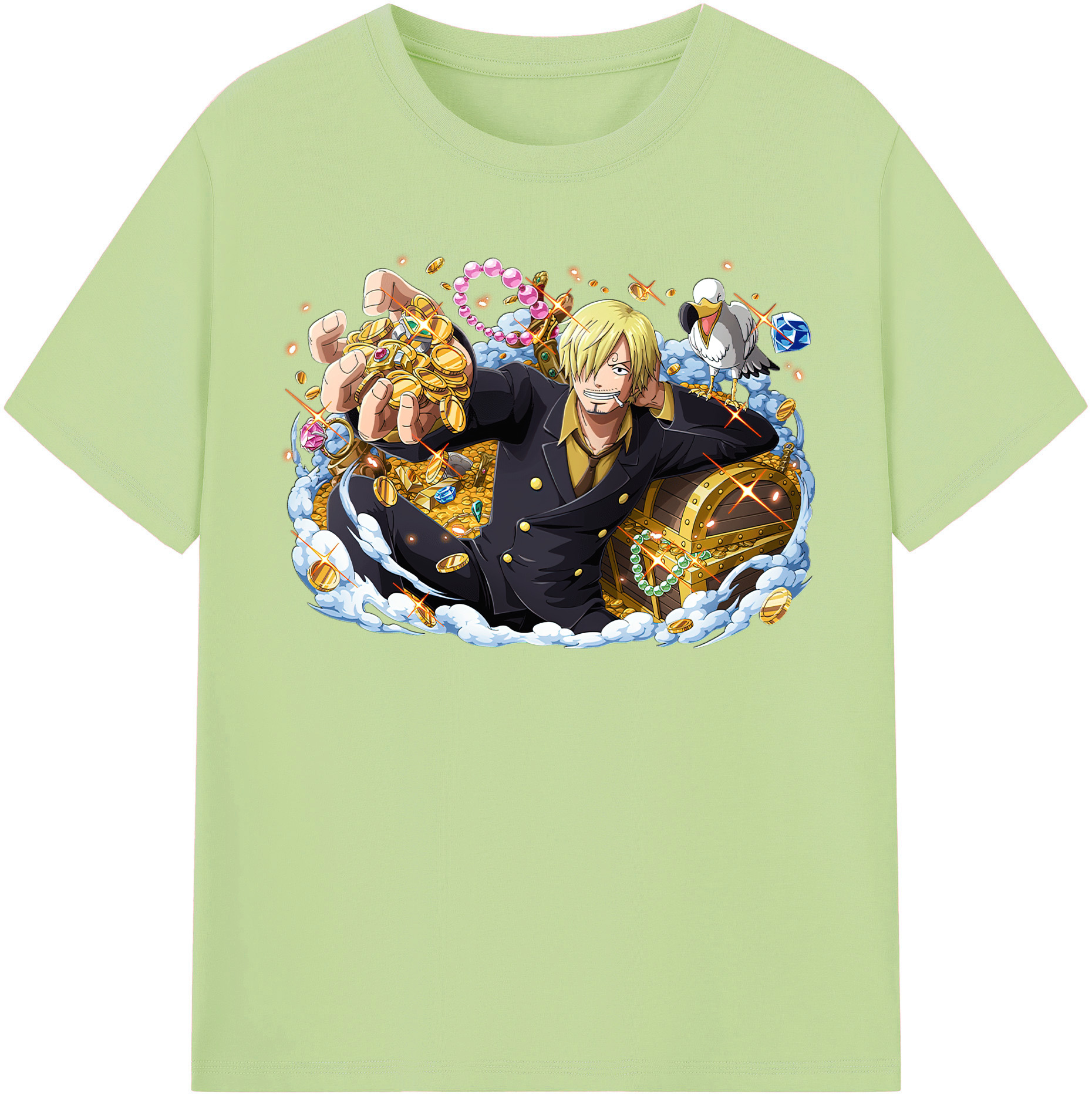 ワンピース サンジ ONE PIECE Sanji 綿100％半袖Tシャツ（フロントプリント）